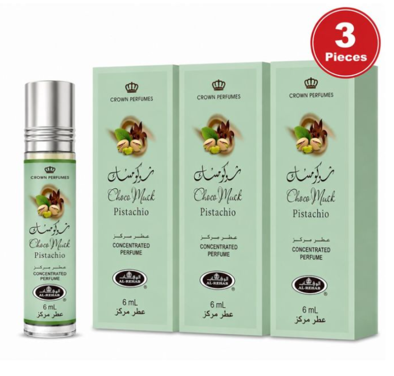 عطر شوكو مسك بيستاشيو (3قطع)-الرحاب-6 مل